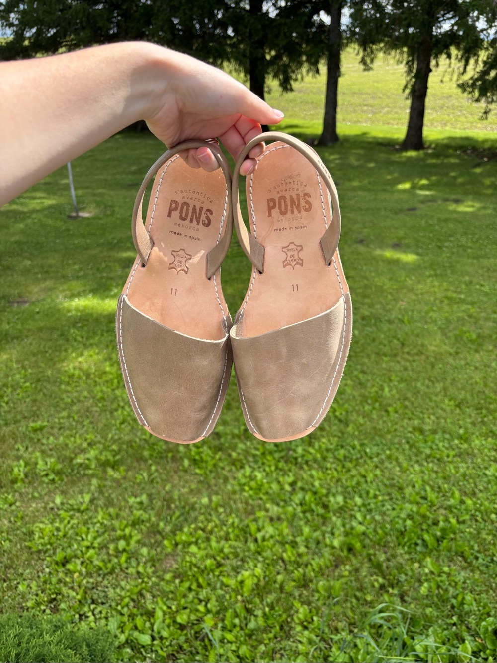 PONS Men’s Tan Leather Slingback Sandals